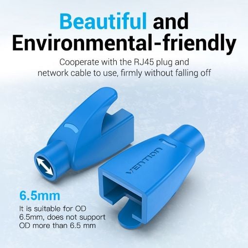 Εικόνα της Κάλυμα Βυσμάτων RJ-45 Vention PVC Blue 50 τμχ IODL0-50