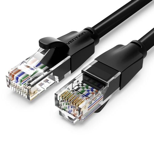 Εικόνα της Καλώδιο Δικτύου Vention UTP Round CAT.6 1m Black IBEBF