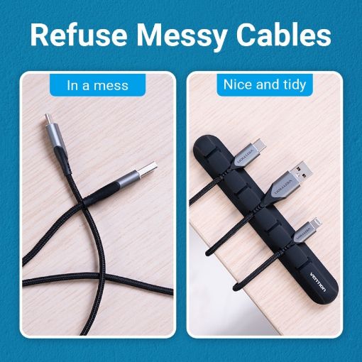 Εικόνα της Desktop Cable Manager Vention 5-Ports Black KBRB0