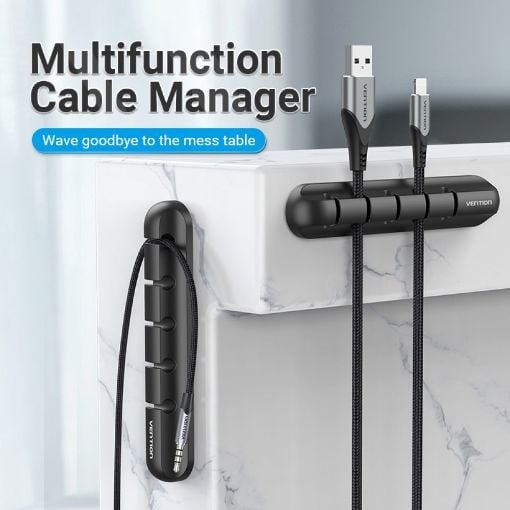Εικόνα της Desktop Cable Manager Vention 5-Ports Black (2-Pack) KBRB0-2