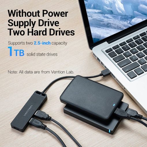 Εικόνα της USB Hub Vention 4-Port USB 2.0 Black (0.15m) CHMBB