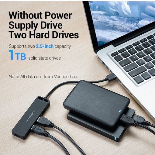 Εικόνα της USB Hub Vention 4-Port USB 2.0 Black (0.5m) CHMBD