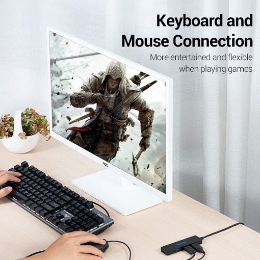 Εικόνα της USB Hub Vention 4-Port USB 2.0 Black (1m) CHMBF