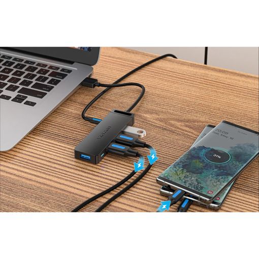 Εικόνα της USB Hub Vention 4-Port USB 3.0 Black (0.15m) CHLBB