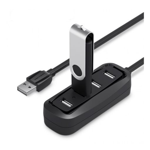 Εικόνα της USB Hub Vention 4-Port USB 2.0 Black (0.15m) VAS-J43-B015