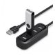 Εικόνα της USB Hub Vention 4-Port USB 2.0 Black (0.15m) VAS-J43-B015