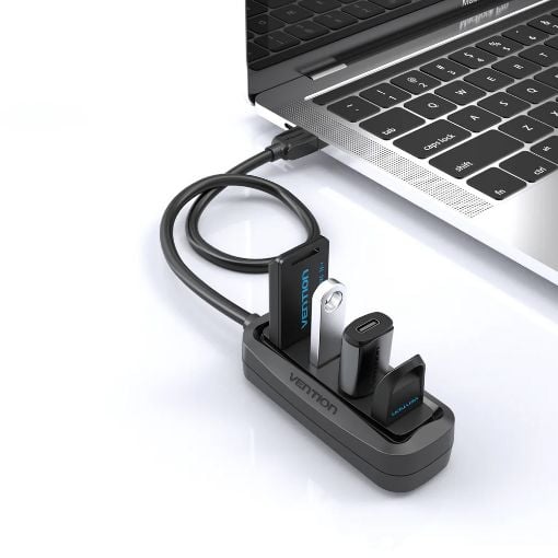 Εικόνα της USB Hub Vention 4-Port USB 2.0 Black (0.5m) VAS-J43-B050