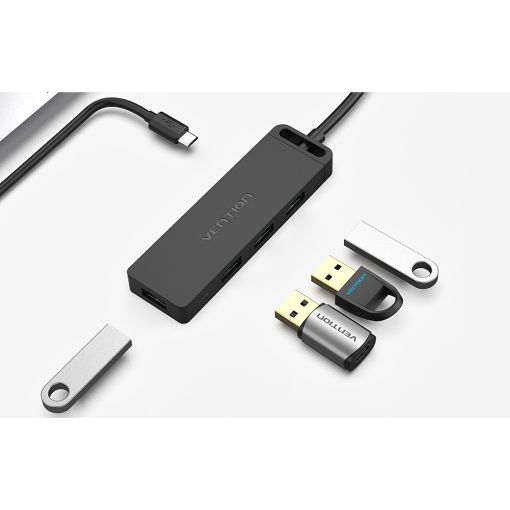 Εικόνα της USB-C Hub Vention 4-Port USB 3.0 Black (0.5m) TGKBD
