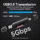 Εικόνα της Card Reader Vention USB-C/A Black CLKB0