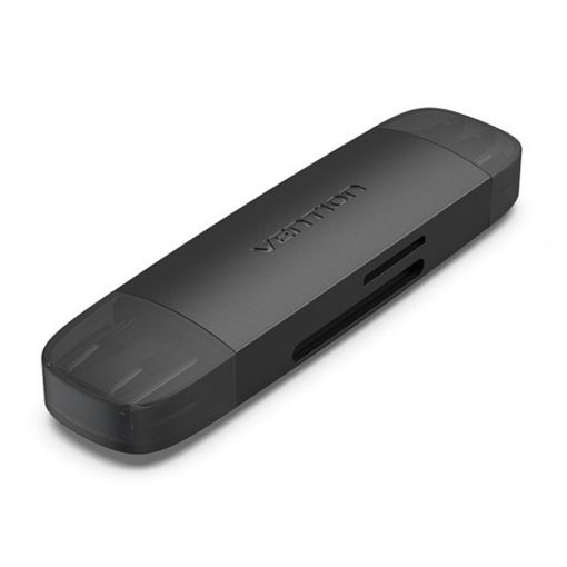 Εικόνα της Card Reader Vention USB-C/A Black CLKB0