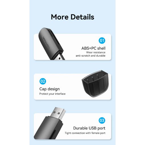 Εικόνα της Card Reader Vention USB 3.0 Black CLFB0
