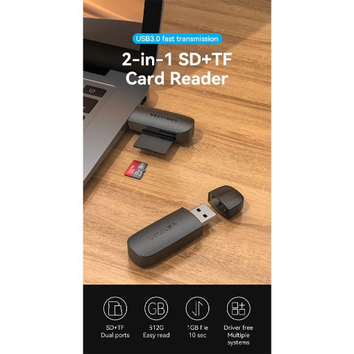 Εικόνα της Card Reader Vention USB 3.0 Black CLFB0