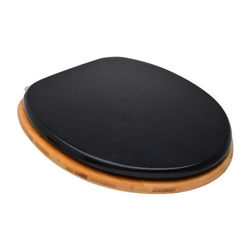 Εικόνα της Καπάκι Λεκάνης Estia Bamboo Essentials Μαύρο 02-15336