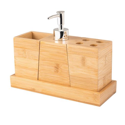 Εικόνα της Αξεσουάρ Μπάνιου Estia Βamboo Essentials Με Δίσκο Σετ 3 Τεμ. 02-13066