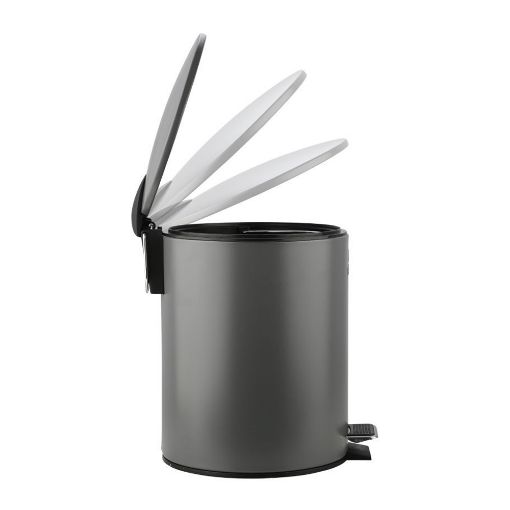 Εικόνα της Καλαθάκι Μπάνιου Estia Classic Μεταλλικό Soft Close 5lt Matte Grey 02-3753