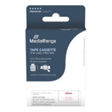 Εικόνα της Πλαστική Ταινία Ετικετογράφου MediaRange (Brother TZ-252/TZe-252) 24mm x 8m Red on White MRBTZ252