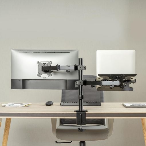 Εικόνα της Dual Monitor Desk Mount Logilink for Monitors 17-32" & Laptops 10-15.6" Black BP0175