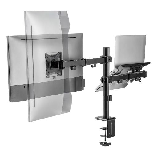 Εικόνα της Dual Monitor Desk Mount Logilink for Monitors 17-32" & Laptops 10-15.6" Black BP0175