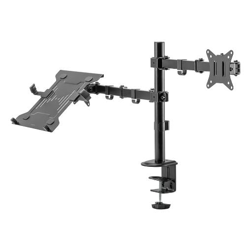 Εικόνα της Dual Monitor Desk Mount Logilink for Monitors 17-32" & Laptops 10-15.6" Black BP0175