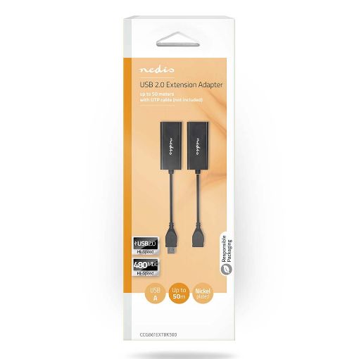 Εικόνα της Adapter Nedis USB to Ethernet 2 τμχ Black CCGB61EXTBK500