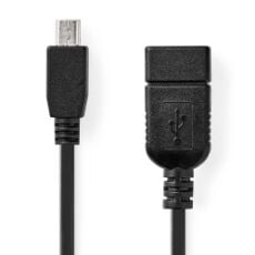 Εικόνα της Καλώδιο Nedis mini USB to USB-A M/F 0.2m Black CCGB60315BK02