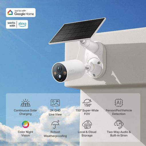 Εικόνα της Wireless IP Camera Tp-Link Tapo C425 Starlight 2K with Solar Kit Panel