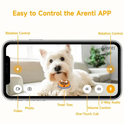 Εικόνα της Indoor Wireless Dog Treat Camera Arenti Petcam1T 2K