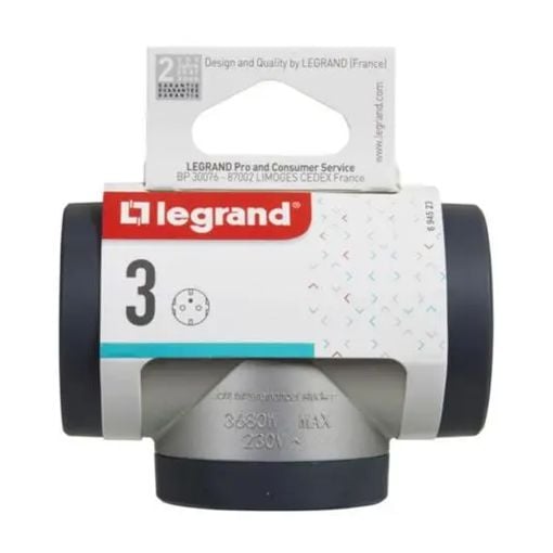 Εικόνα της Πολύπριζο Ταφ Legrand 3 Θέσεων Silver/Dark Grey 694523