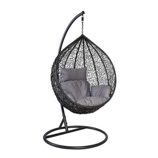 Εικόνα της Κρεμαστή Πολυθρόνα Velco Rattan & Βάση με Μεταλλικό Ιστό Ανθρακί 184-6126