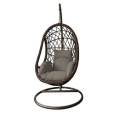 Εικόνα της Κρεμαστή Πολυθρόνα Velco Rattan & Βάση με Μεταλλικό Ιστό Ανθρακί 184-6157