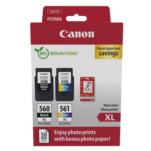 Εικόνα της Πακέτο 2 Μελανιών Canon PG-560XL & CL-561XL Photo Value Pack 3712C008