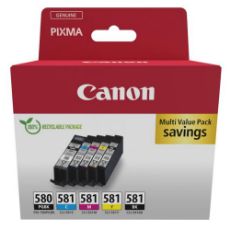 Εικόνα της Πακέτο 5 Μελανιών Canon PGI-580BK & CLI-581 Black/Cyan/Magenta/Yellow/Photo Black 2078C007