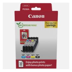 Εικόνα της Πακέτο 4 Μελανιών Canon CLI-581PMP Photo Value Pack Black/Cyan/Magenta/Yellow 2106C006