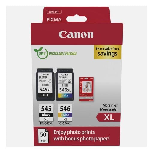 Εικόνα της Πακέτο 2 Μελανιών Canon PG-545XL & CL-546XL Photo Value Pack 8286B011