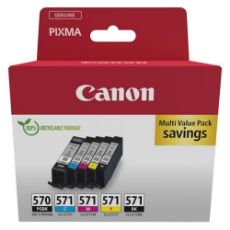 Εικόνα της Πακέτο 5 Μελανιών Canon PGI-570 & CLI-571 Black/Cyan/Magenta/Yellow/Photo Black 0372C006
