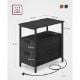 Εικόνα της Vasagle Κομοδίνο Ξύλινο 35x60x61 cm Anthracite Grey LET325B22