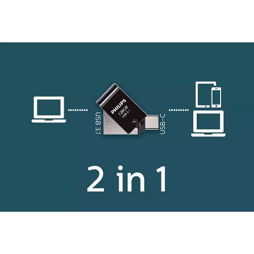 Εικόνα της Philips 2-in-1 128GB USB-A & USB-C 3.1 Black FM12DC152B/00