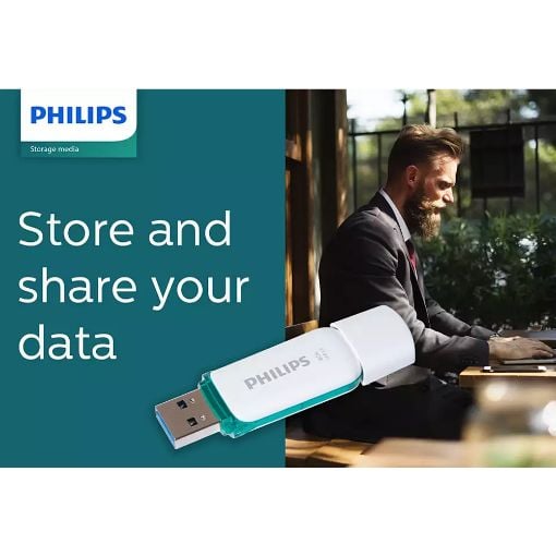 Εικόνα της Philips Snow 8GB USB 3.0 White/Spring Green FM08FD75B/00