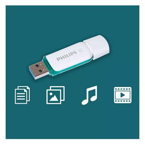 Εικόνα της Philips Snow 8GB USB 3.0 White/Spring Green FM08FD75B/00