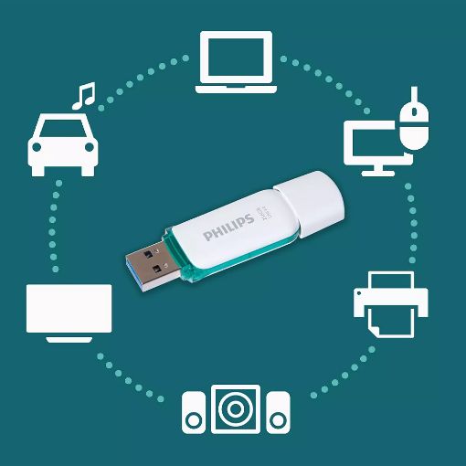 Εικόνα της Philips Snow 256GB USB 3.0 White/Spring Green FM25FD75B/00