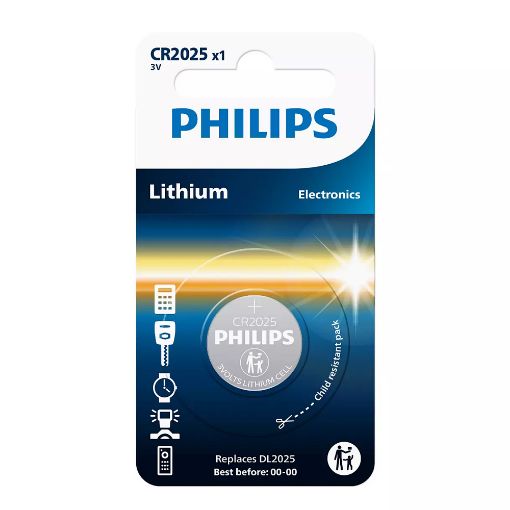 Εικόνα της Μπαταρία Λιθίου Philips Minicells CR2025 3V CR2025/01B