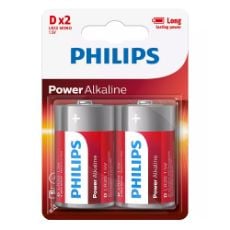 Εικόνα της Αλκαλικές Μπαταρίες D Philips Power Alkaline LR20 1.5V 2τμχ LR20P2B/10