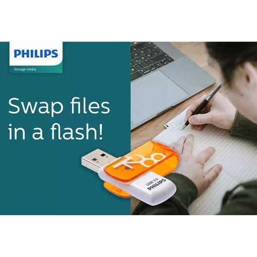 Εικόνα της Philips Vivid 128GB USB 3.0 White/Orange FM12FD00B/00