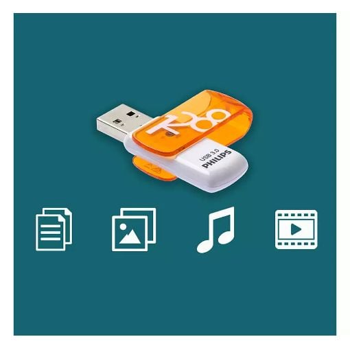 Εικόνα της Philips Vivid 128GB USB 3.0 White/Orange FM12FD00B/00