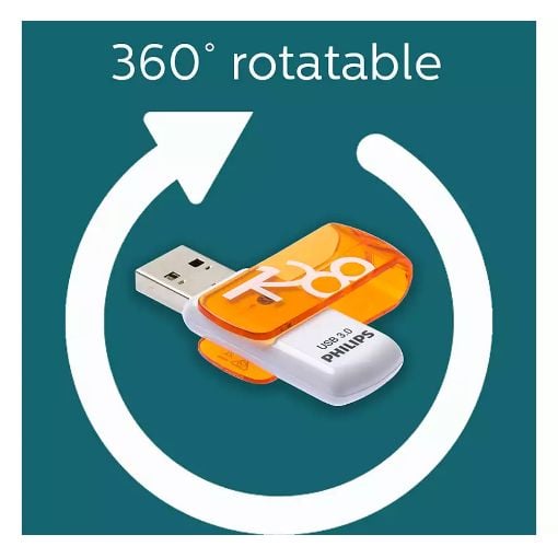 Εικόνα της Philips Vivid 128GB USB 3.0 White/Orange FM12FD00B/00