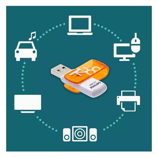 Εικόνα της Philips Vivid 128GB USB 3.0 White/Orange FM12FD00B/00