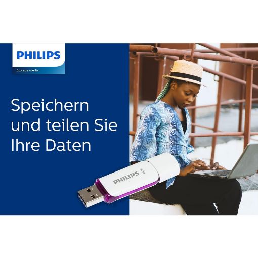 Εικόνα της Philips Snow 64GB USB 2.0 White/Magic Purple FM64FD70B/00