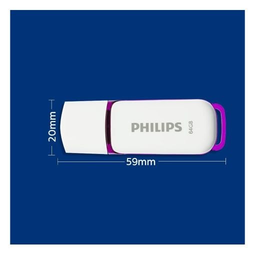 Εικόνα της Philips Snow 64GB USB 2.0 White/Magic Purple FM64FD70B/00