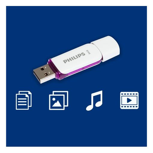 Εικόνα της Philips Snow 64GB USB 2.0 White/Magic Purple FM64FD70B/00