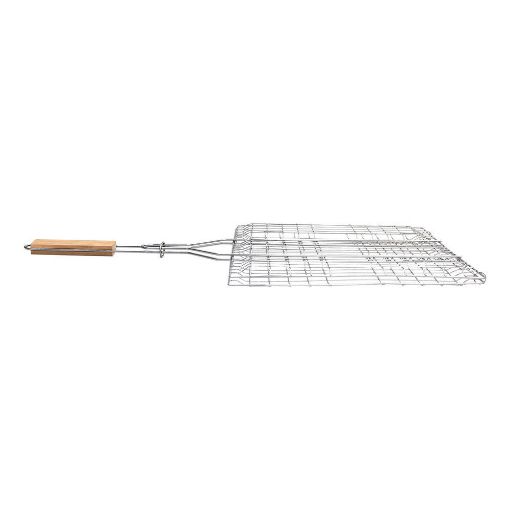 Εικόνα της Σχάρα Ψησίματος Barbeque Estia Μεταλλική 49x30 cm με Ξύλινη Λαβή 05-9489